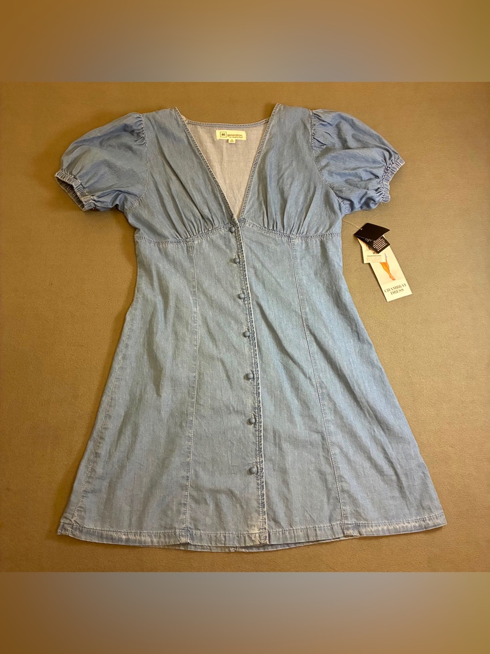 Celebrity Pink Chambray denim dress size M